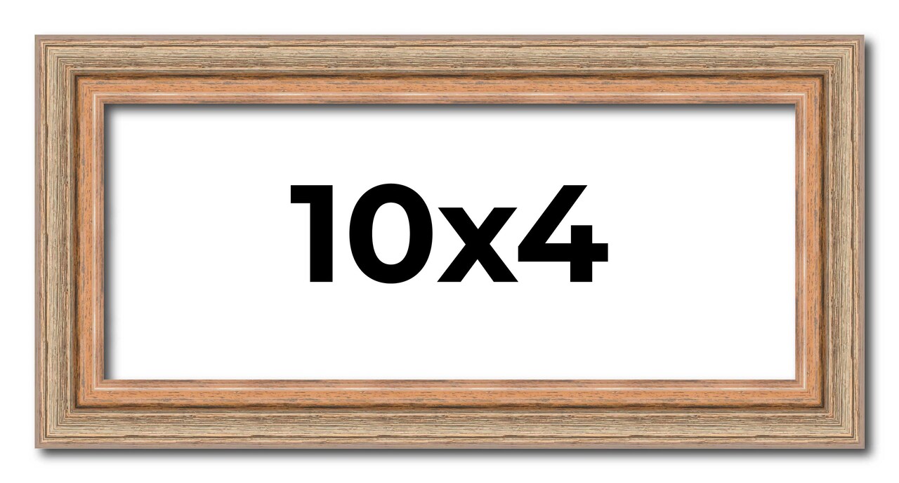 Panoramic Deco Brown Picture Frame - UV Acrylic, Foam Board Backing, Hanging Hardware